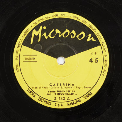 Furio Stella con i Recordmen - Caterina / The Madison - Microson - 1962 - 45 giri - beat