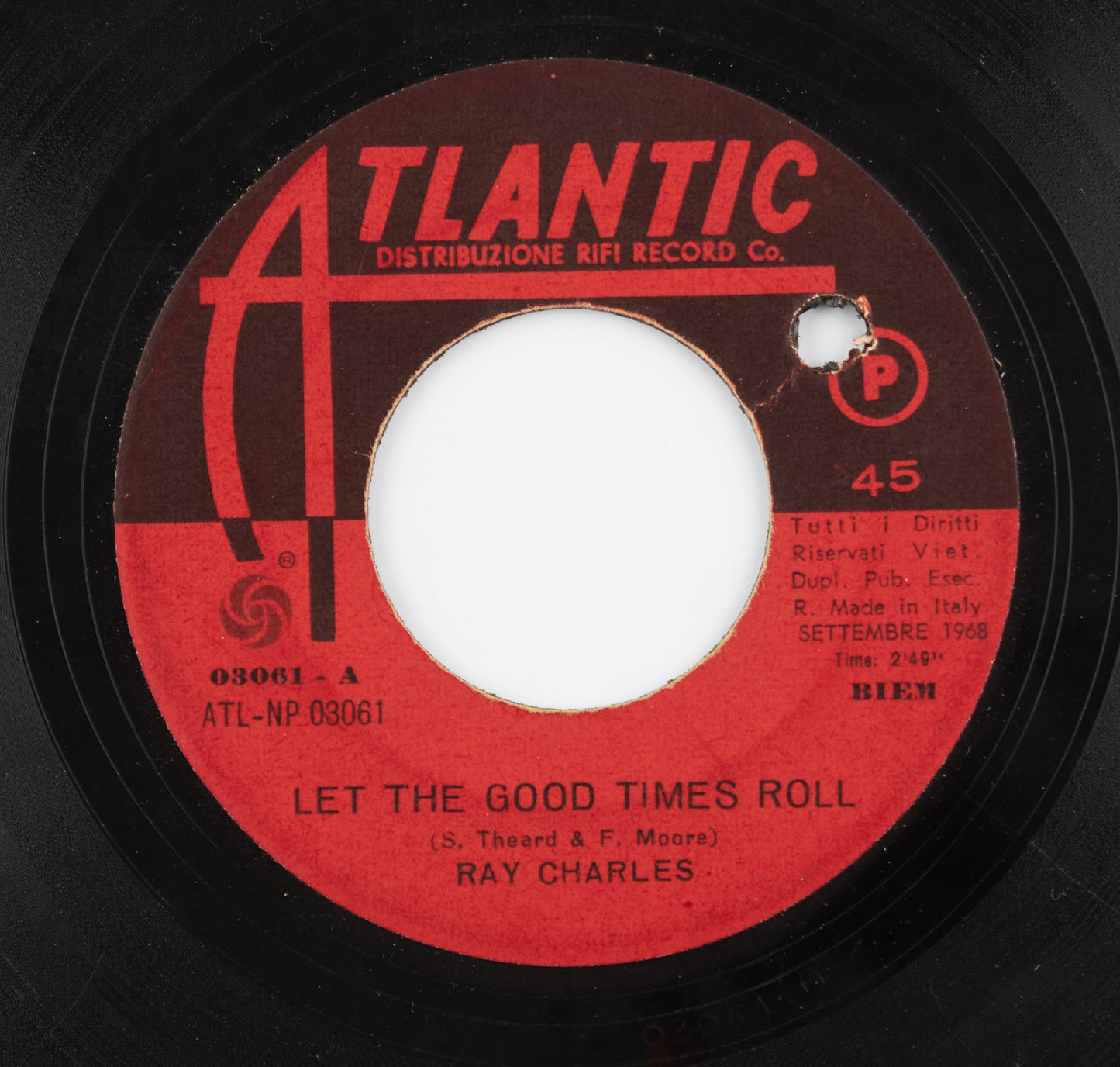 Ray Charles - Let the good times roll / Just for a thrill - Atlantic - 1968 - 45 giri - funk soul