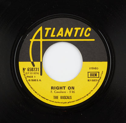 The Rascals - Right on / The letter - Atlantic - 1970 - 45 giri - beat pop