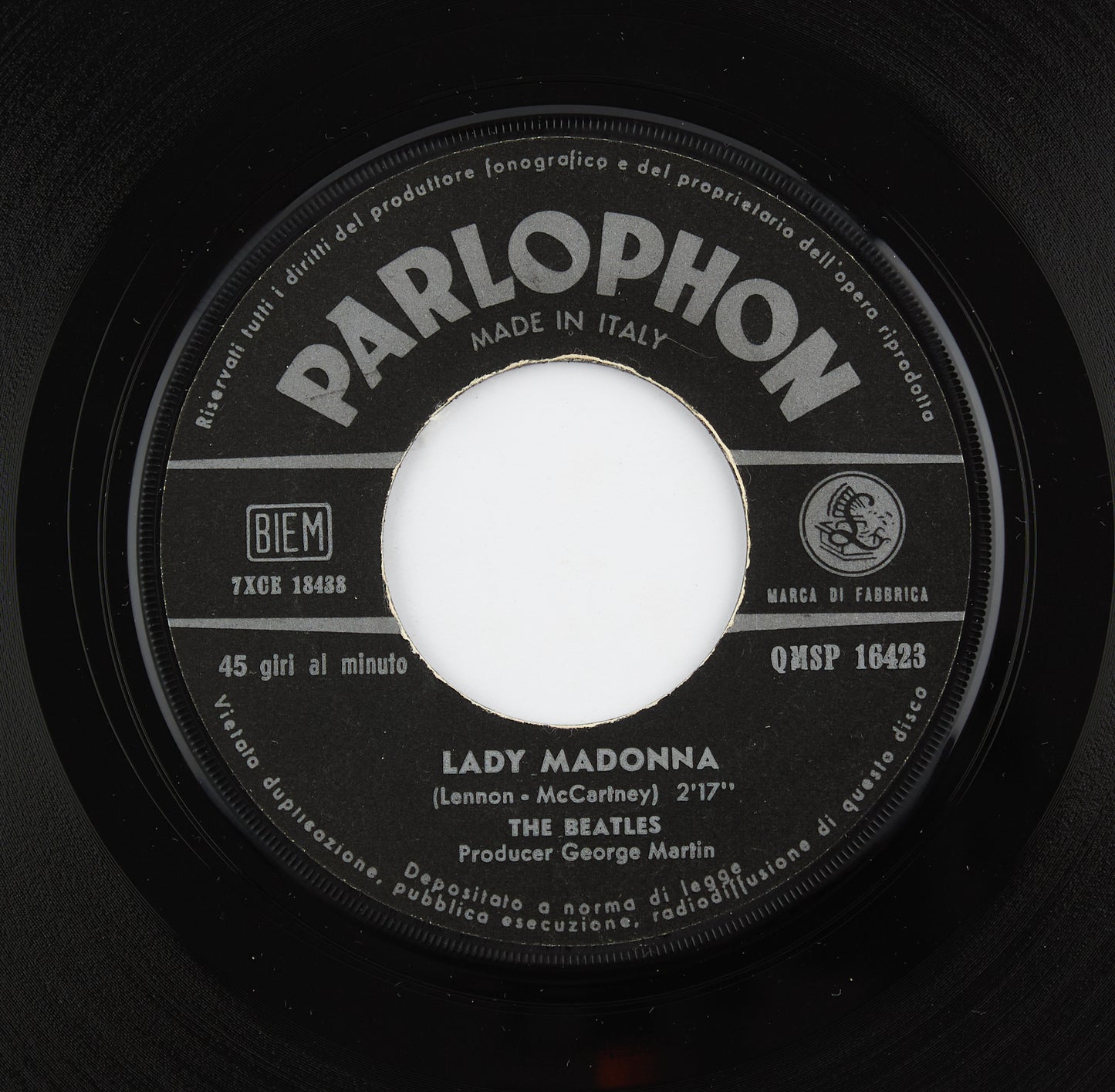 The Beatles - Lady Madonna / The inner light - Parlophon Carisch - 1968 - 45 giri - beat pop