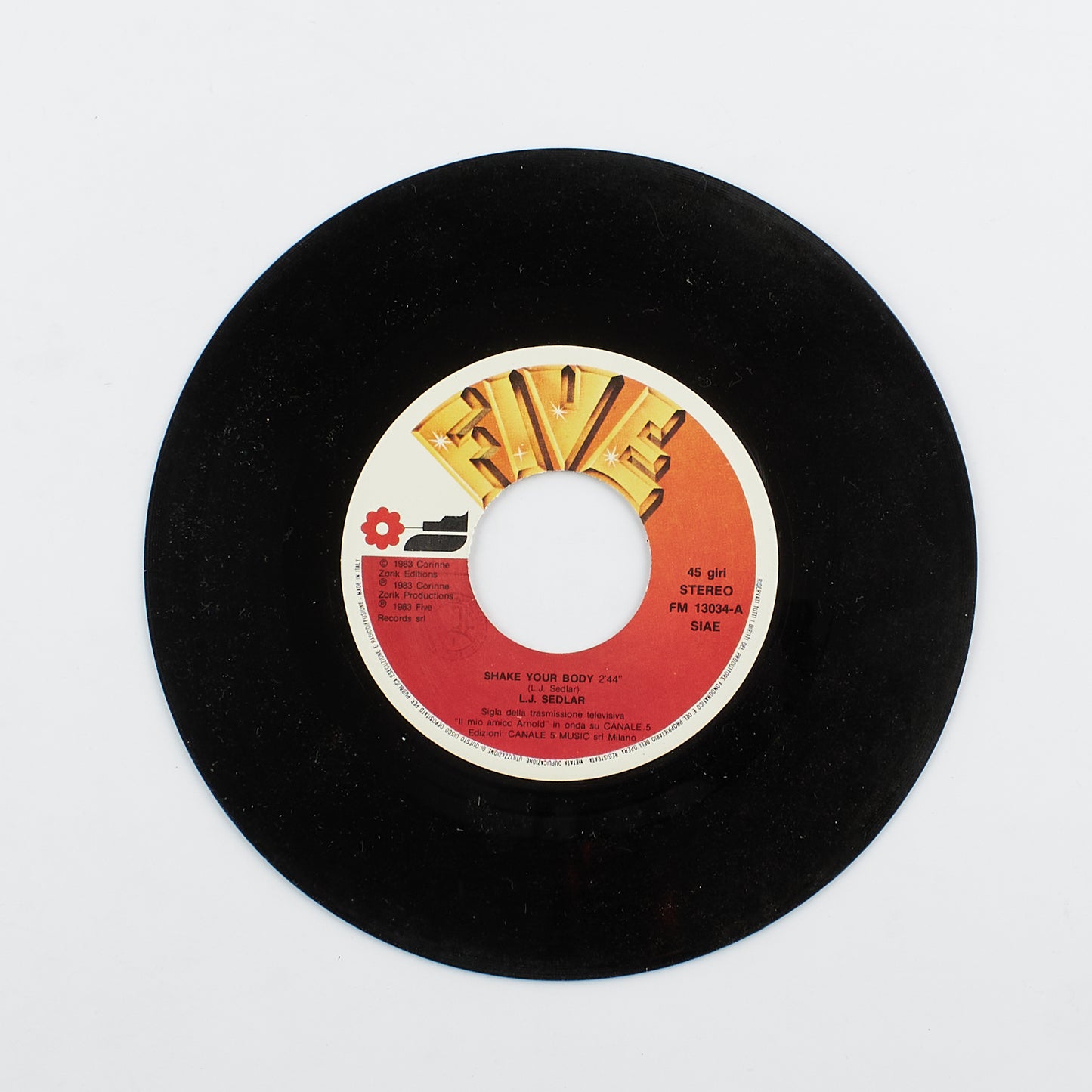 LJ. Seldar - Shake your body / I can't live without you - Five Records - 1983 - 45 giri - sigle