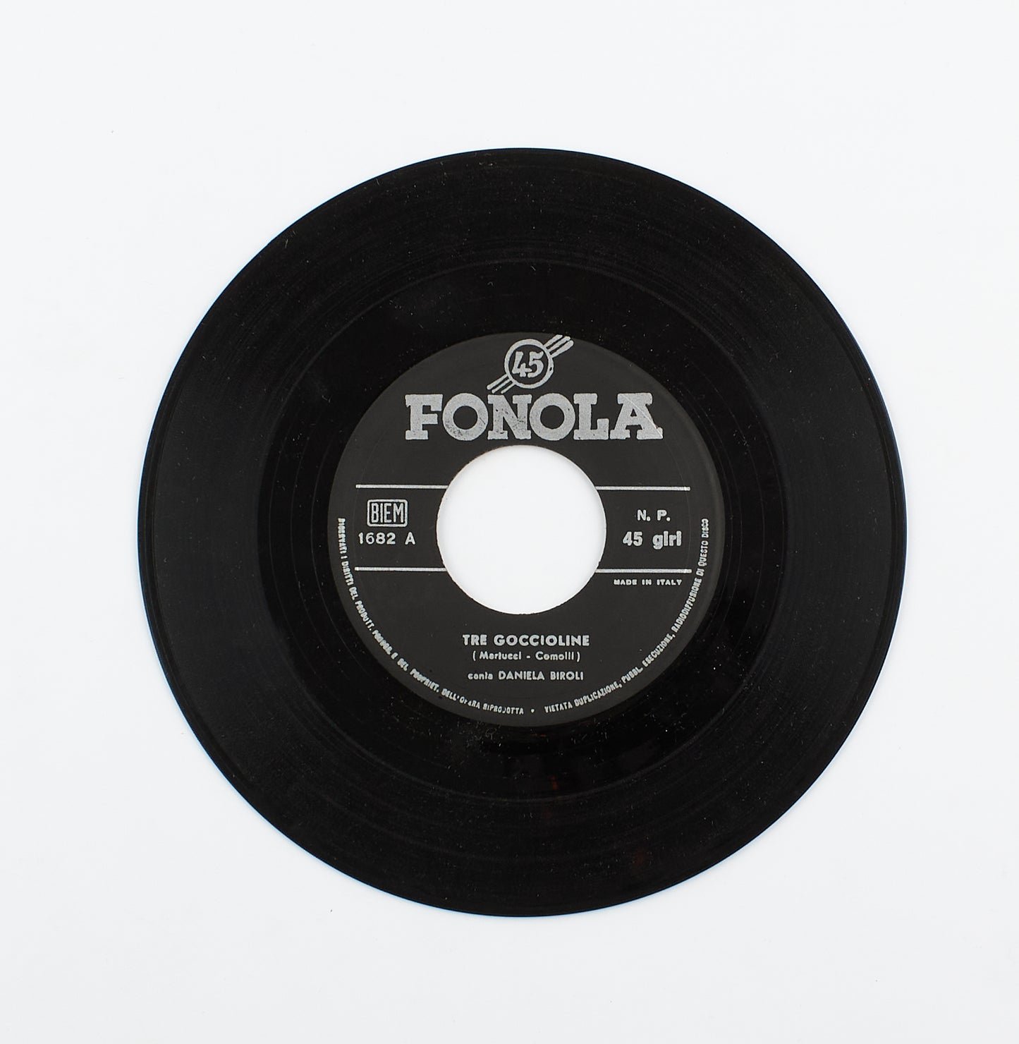 Daniela Biroli - Tre goccioline / Popoff - Fenola - 1967 - 45 giri - Zecchino d'oro
