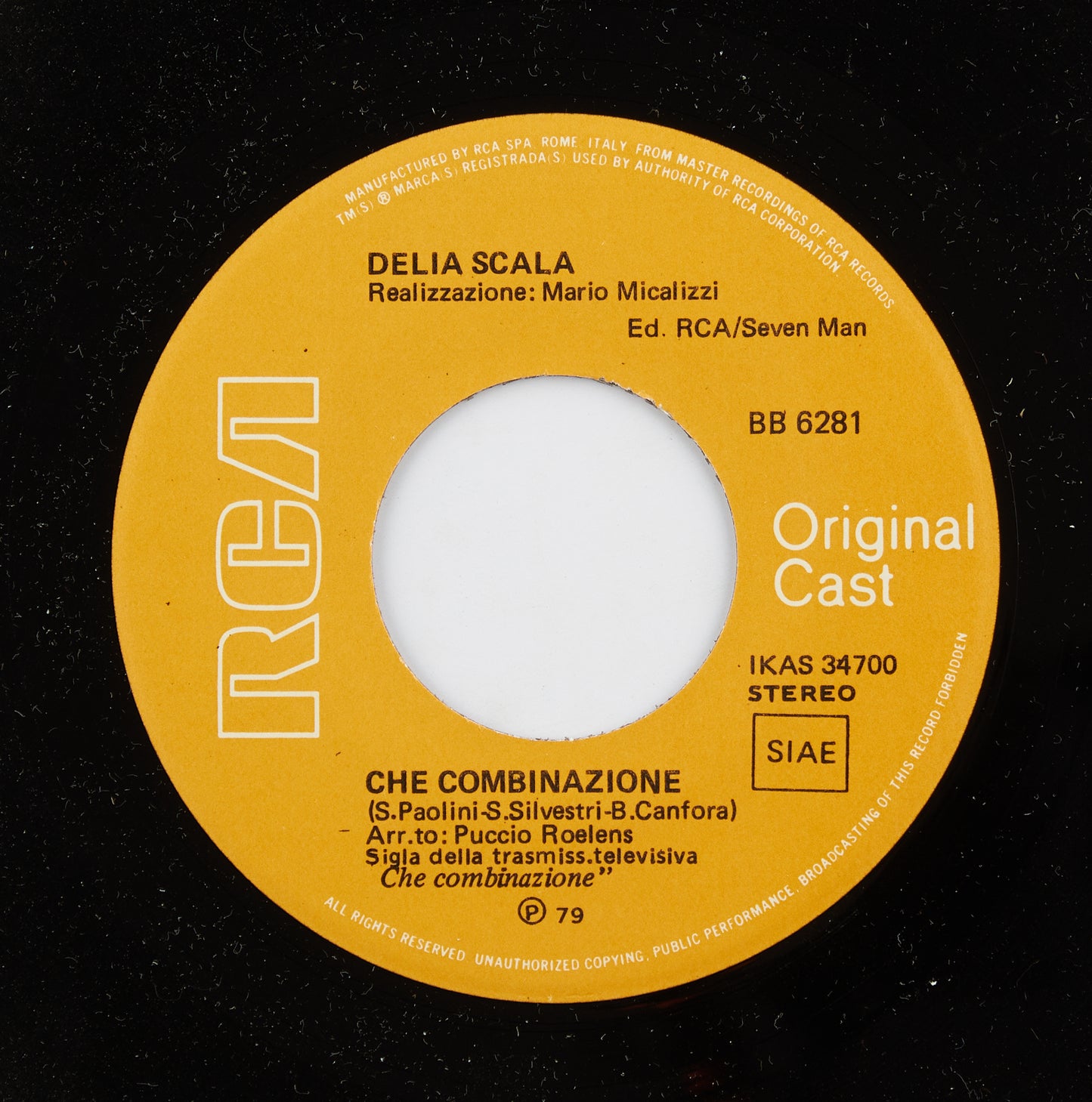 Delia Scala - Che combinazione / Invisibile - Rca - 1979 - 45 giri - sigle