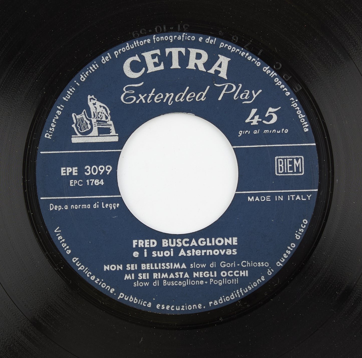 Fred Buscaglione - Per una donna - Cetra - 1959 - 45 giri - cantautori italiani