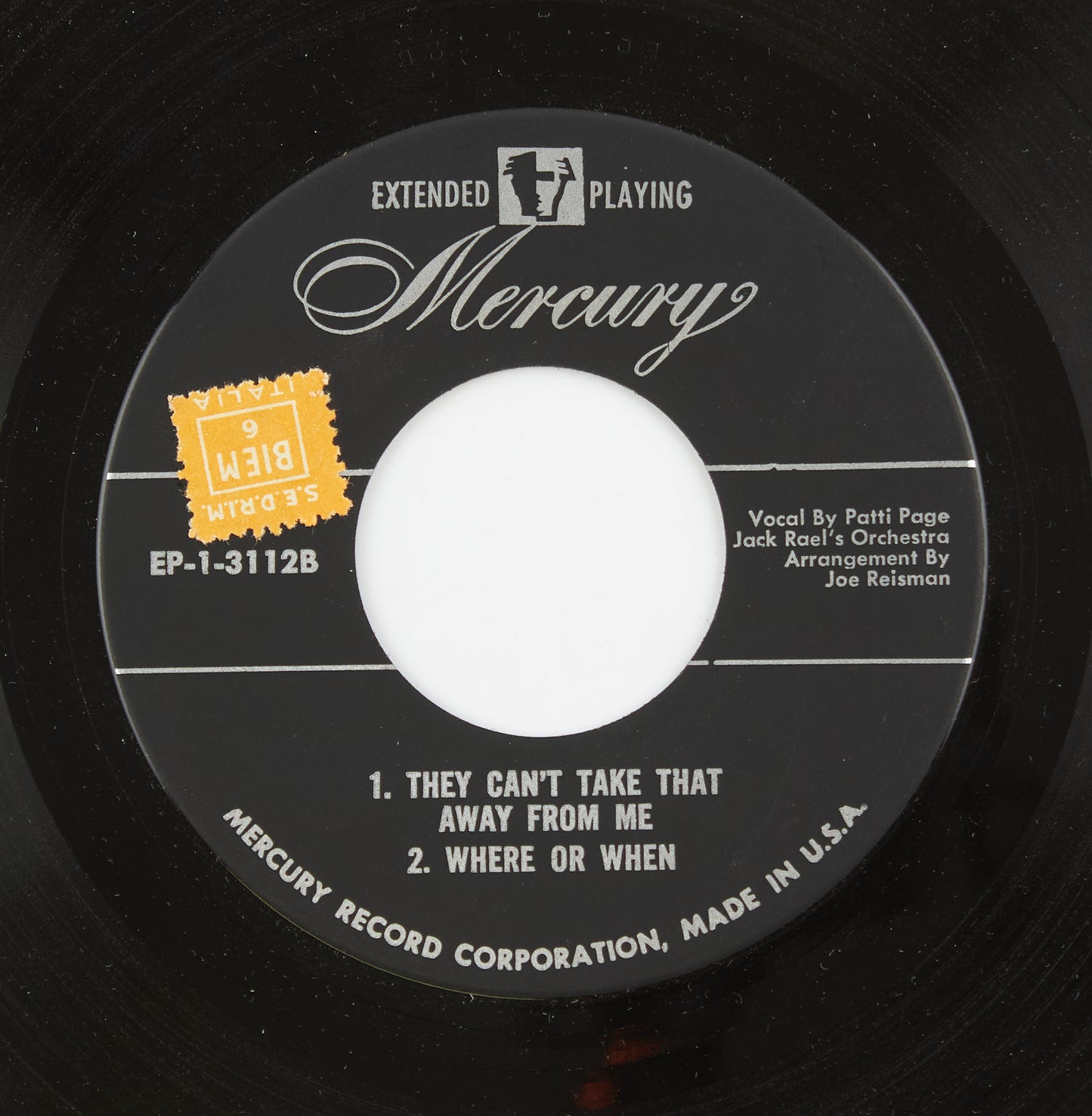 Patti Page - Sings the hit songs of 1937 - Mercury Record - 1953 - 45 giri - cantanti internazionali