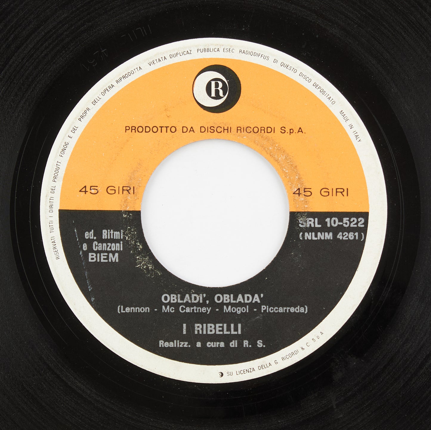 I Ribelli - Obladì Obladà / lei m'ama - Ricordi - 1969 - 45 giri - beat