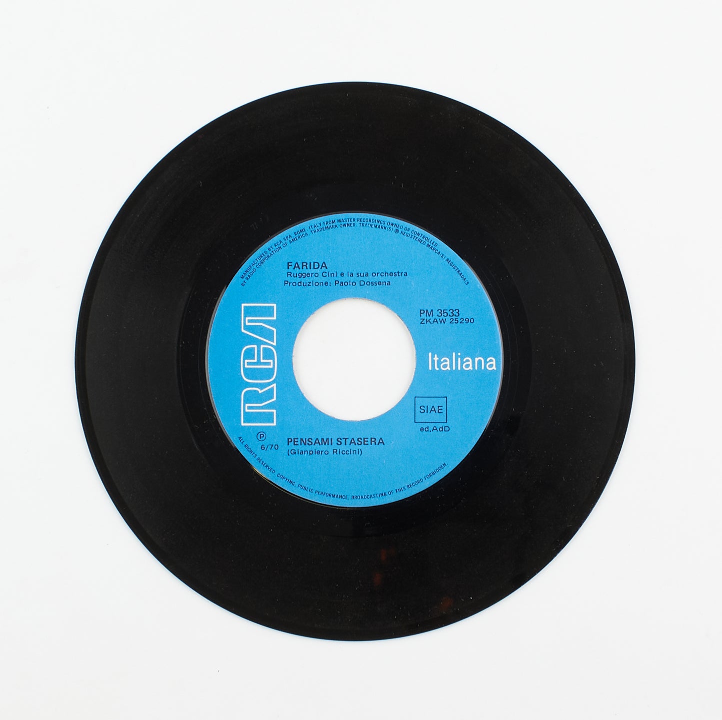 Farida - Pensami stasera / L'anima - Rca italiana - 1970 - 45 giri - cantanti italiani