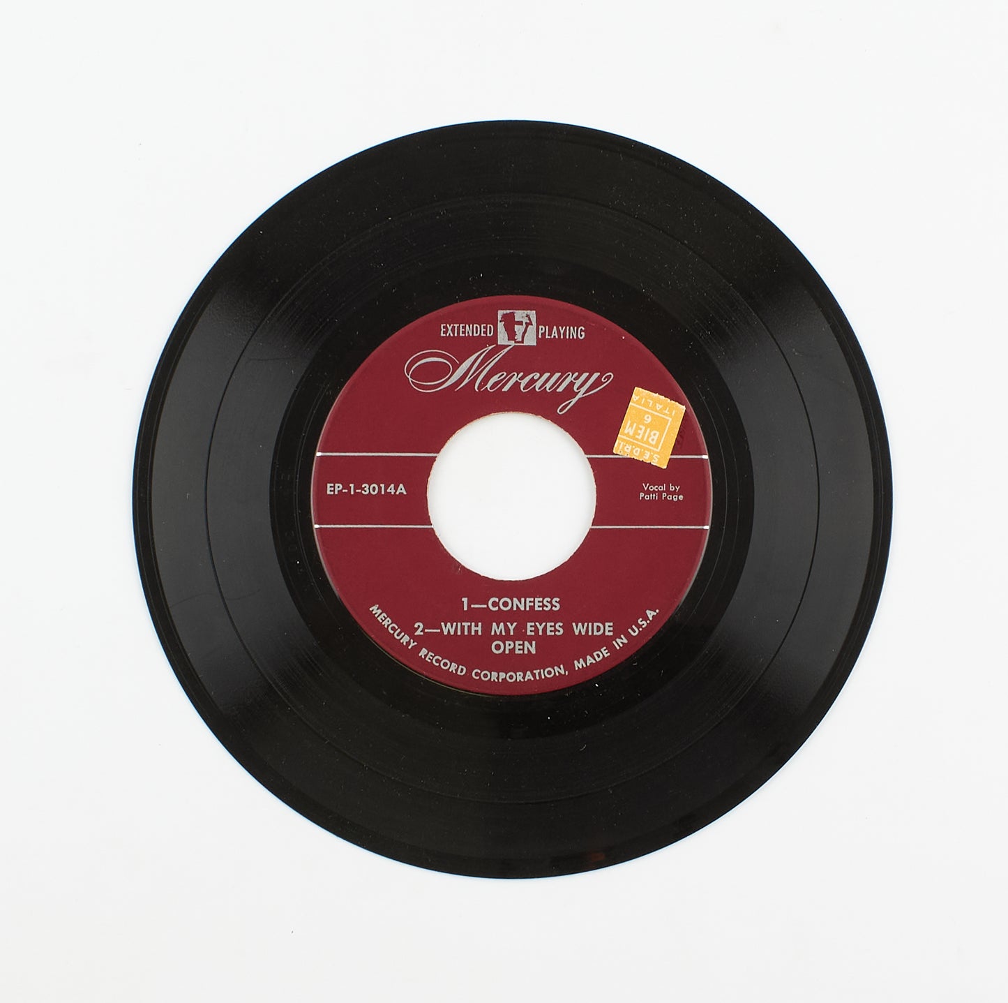 Patti Page - Favorities of: Confess - Mercury Record - 1950 - 45 giri - cantanti internazionali