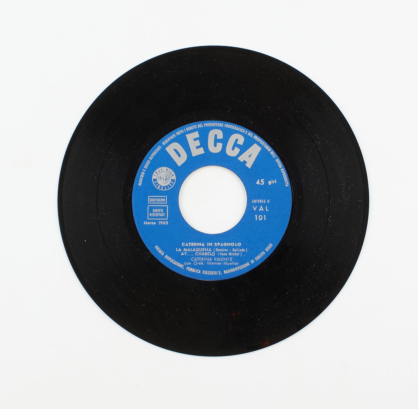 Caterina Valente - Caterina in spagnolo - Decca - 1963 - 45 giri - cantanti internazionali