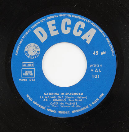 Caterina Valente - Caterina in spagnolo - Decca - 1963 - 45 giri - cantanti internazionali
