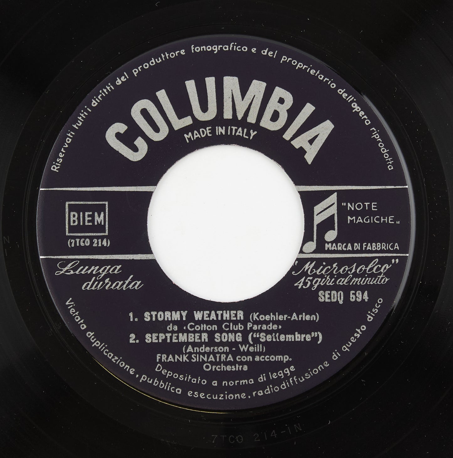 Frank Sinatra - Stormy weather - Columbia - 1955 - 45 giri - cantanti internazionali