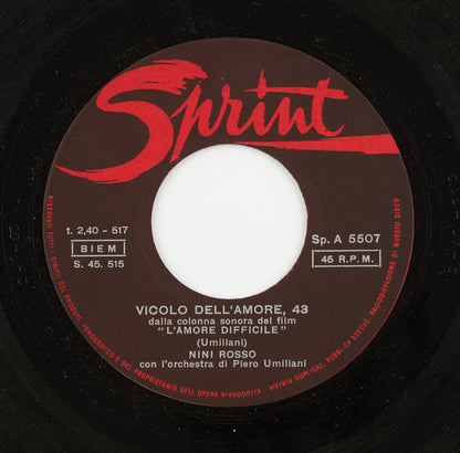Nini Rosso, Tony Cucchiara - Vicolo dell'amore 43 / Cantu d'amuri - Sprint - 1963 - 45 giri - strumentale