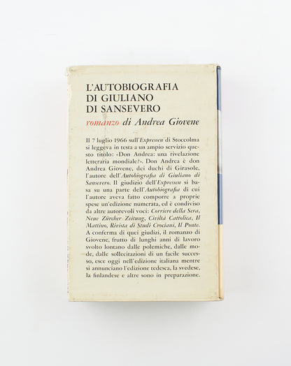 Andrea Giovene - L'autobiografia di Giuliano di Sansevero (2 voll.) - Rizzoli 1966 - narrativa