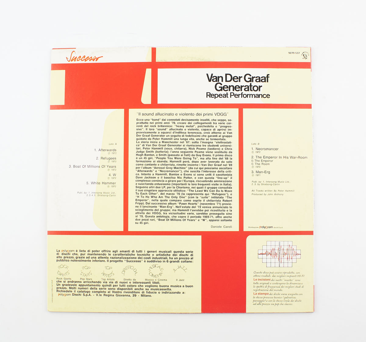 Van Der Graaf Generator - Repeat performance - Charisma - 1972 - 33 giri - progressive